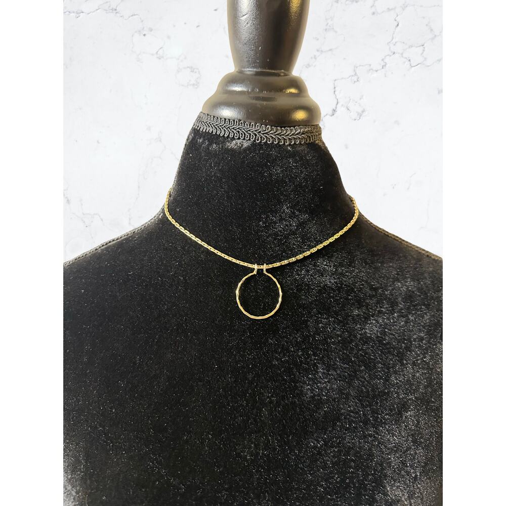 Vintage Krementz Gold-Tone Circle Pendant Necklace